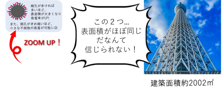 ヤシ殻活性炭の表面積